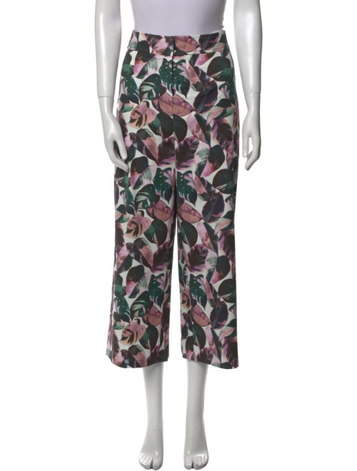 Akris Floral Print Wide Leg Pants