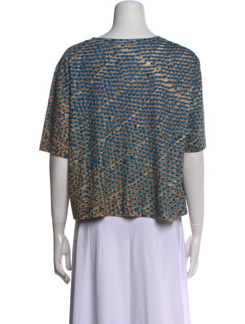 Akris Printed Bateau Neckline Crop Top