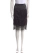 Akris Mesh Accents Knee-Length Skirt