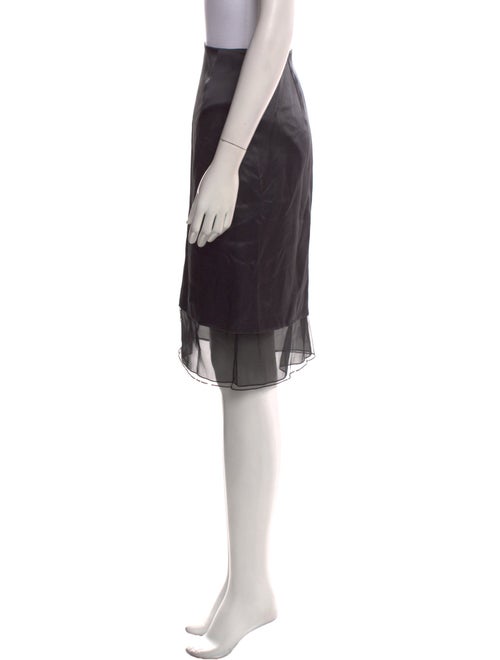 Akris Mesh Accents Knee-Length Skirt