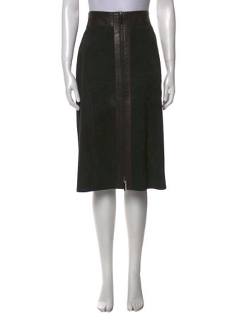 Akris Lambskin Knee-Length Skirt