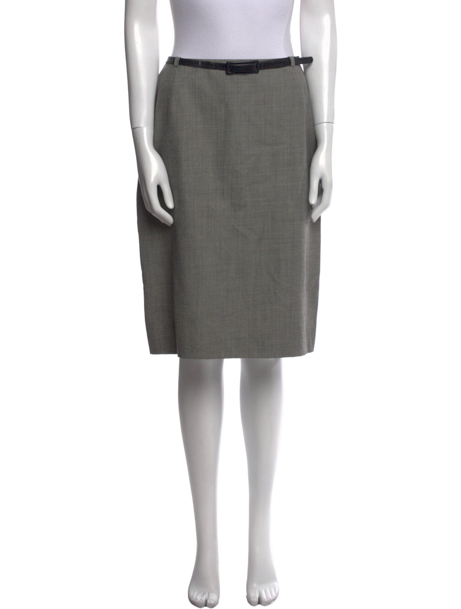 Akris Pleated Accents Knee-Length Skirt