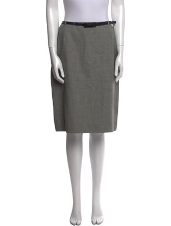 Akris Pleated Accents Knee-Length Skirt