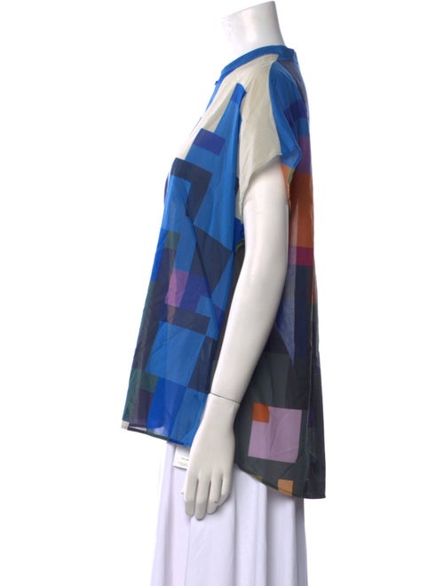 Akris Plaid Print Crew Neck Top