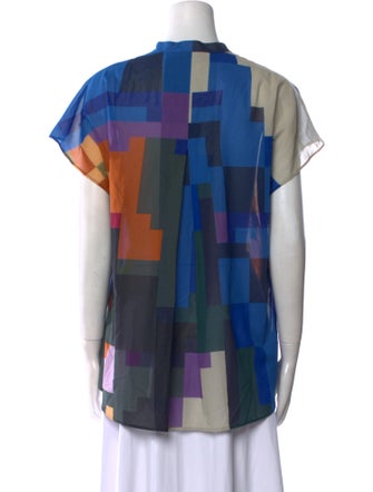 Akris Plaid Print Crew Neck Top