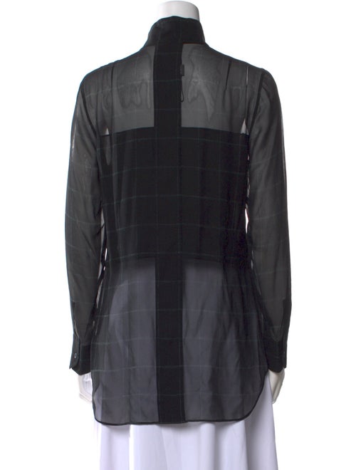 Akris Silk Mock Neck Button-Up Top