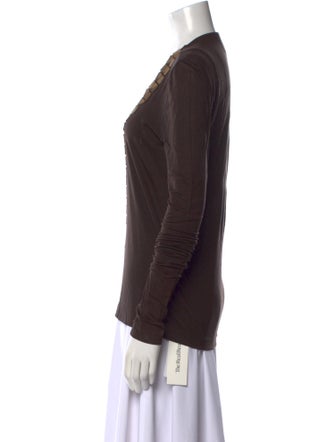 Akris Square Neckline Long Sleeve Top