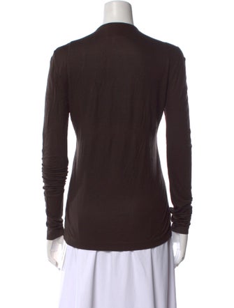 Akris Square Neckline Long Sleeve Top