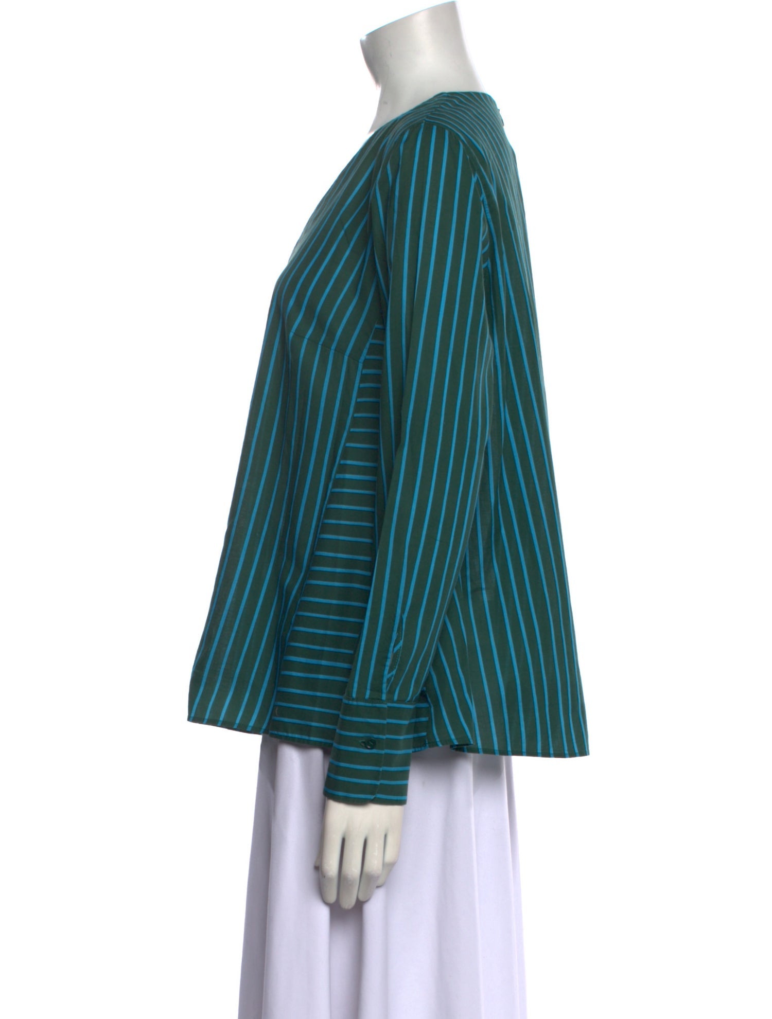 Akris Striped V-Neck Blouse