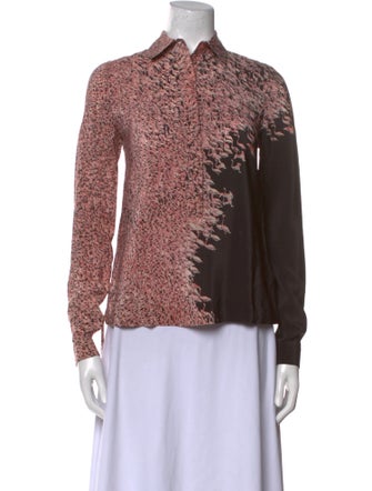 Akris Silk Printed Button-Up Top