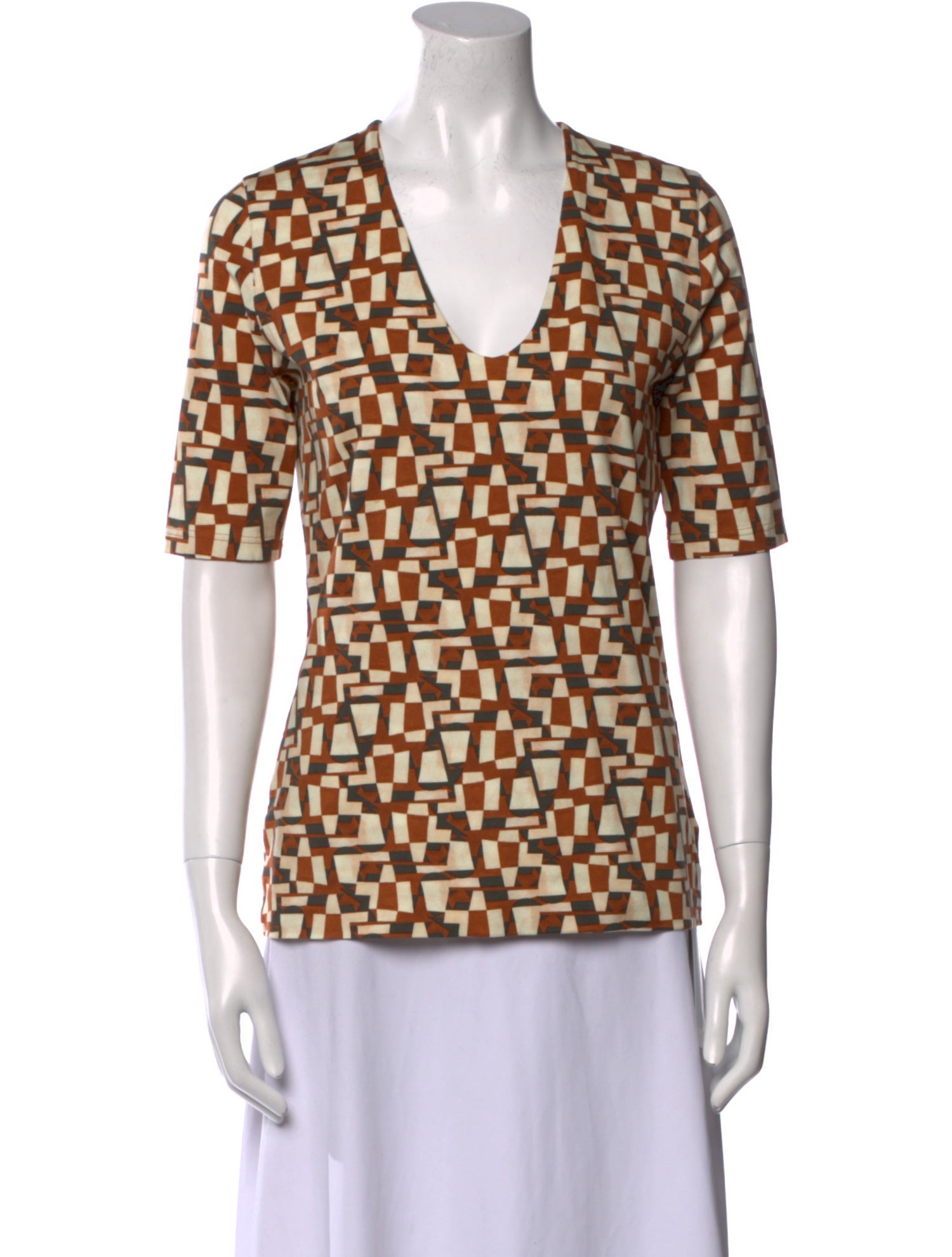 Akris Printed V-Neck T-Shirt