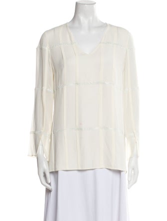 Akris Silk V-Neck Blouse