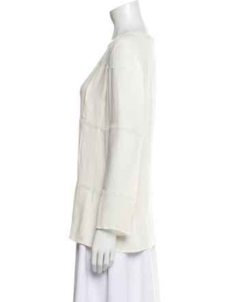 Akris Silk V-Neck Blouse