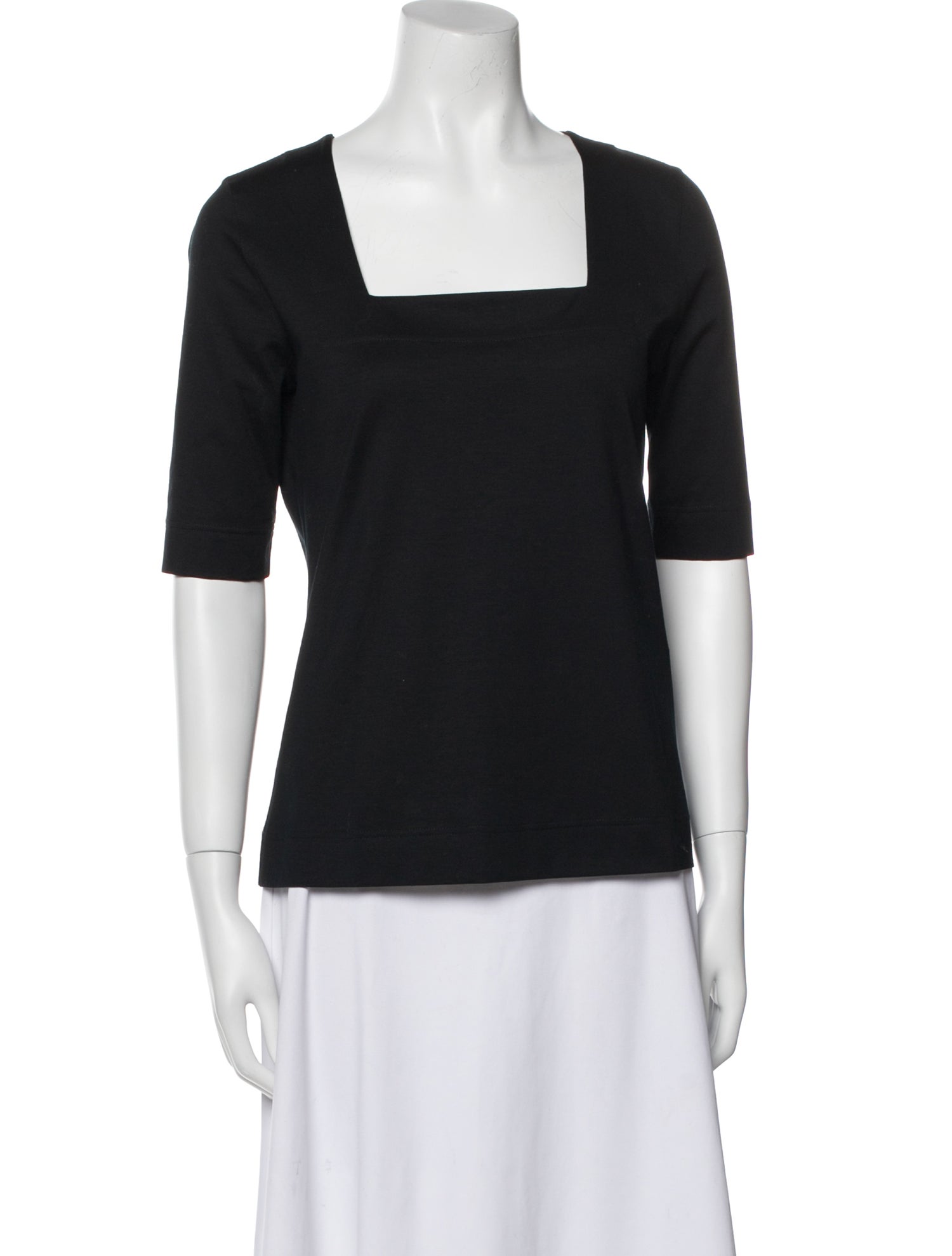 Akris Square Neckline Short Sleeve Top