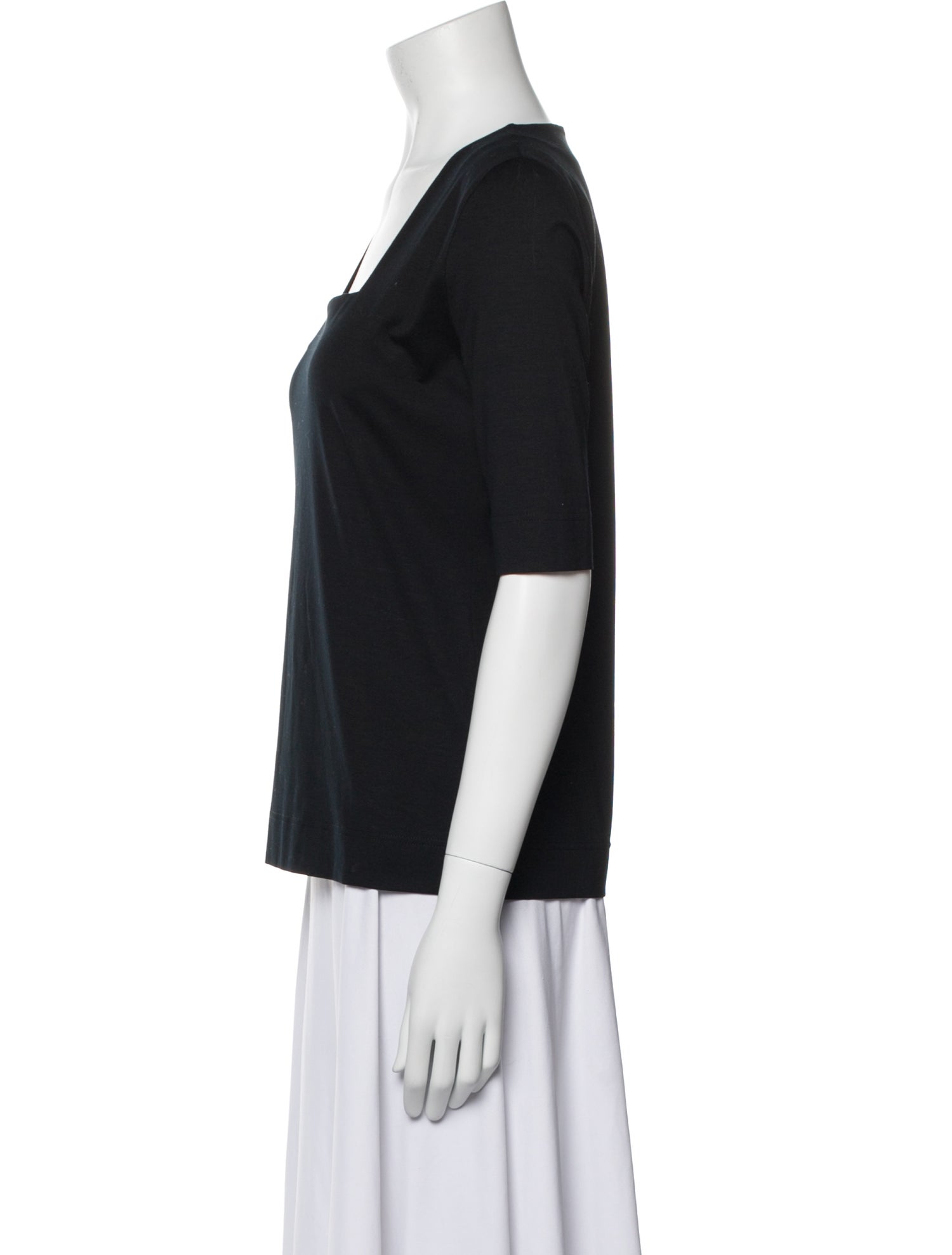Akris Square Neckline Short Sleeve Top