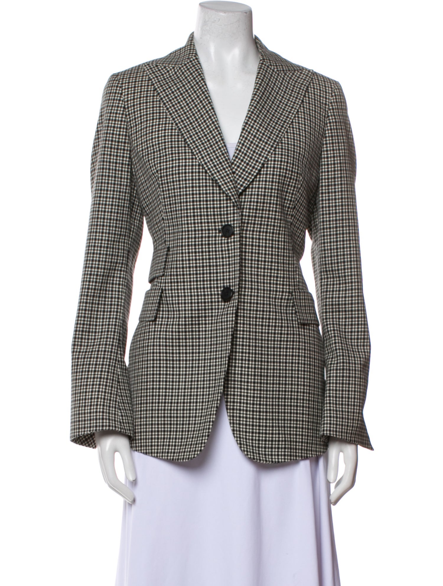 Akris Wool Plaid Print Blazer