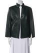 Akris Lamb Leather Plaid Print Evening Jacket