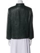 Akris Lamb Leather Plaid Print Evening Jacket