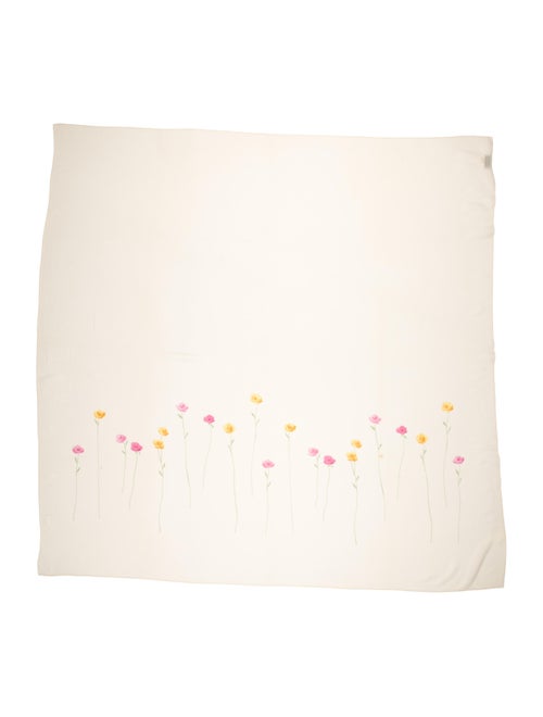 Akris Silk Floral Print Scarf