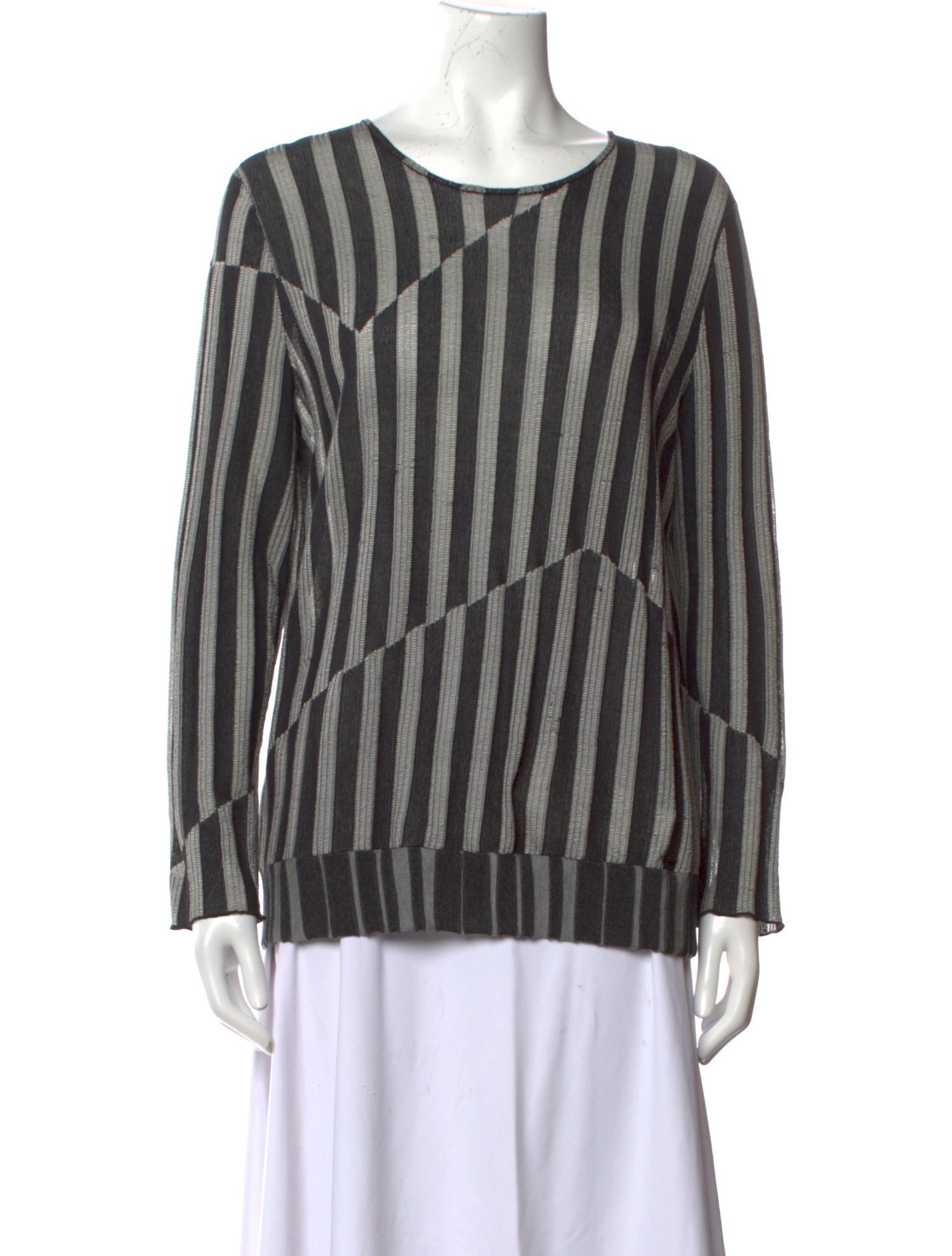 Akris Striped Scoop Neck Sweater
