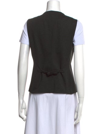 Akris Lambskin V-Neck Button-Up Top