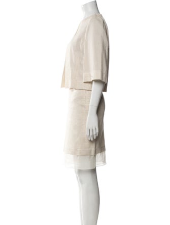 Akris Plaid Print Skirt Set