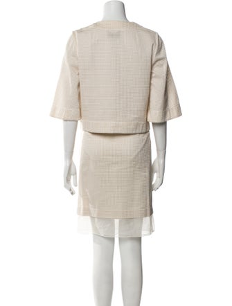 Akris Plaid Print Skirt Set