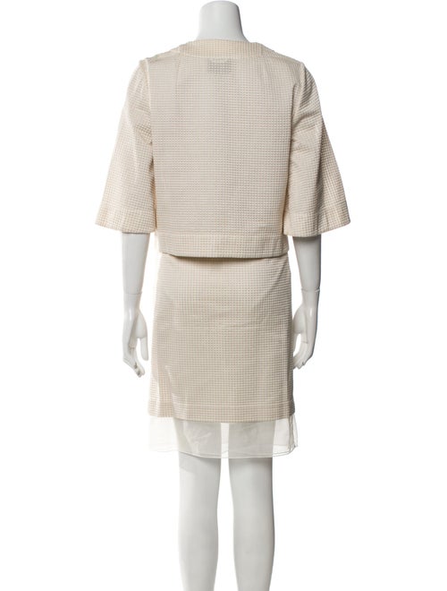 Akris Plaid Print Skirt Set