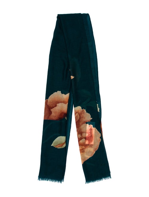 Akris Cashmere Floral Print Scarf