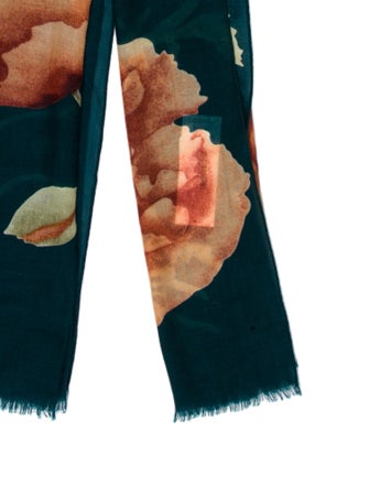 Akris Cashmere Floral Print Scarf