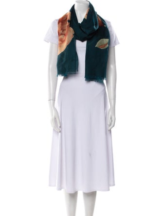 Akris Cashmere Floral Print Scarf