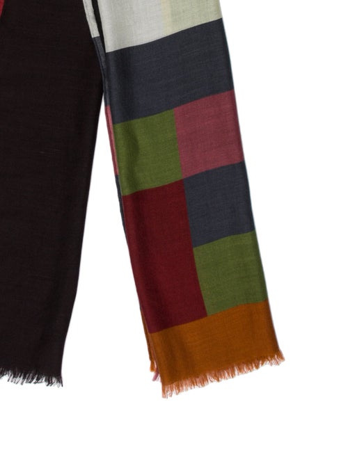 Akris Cashmere Plaid Print Scarf