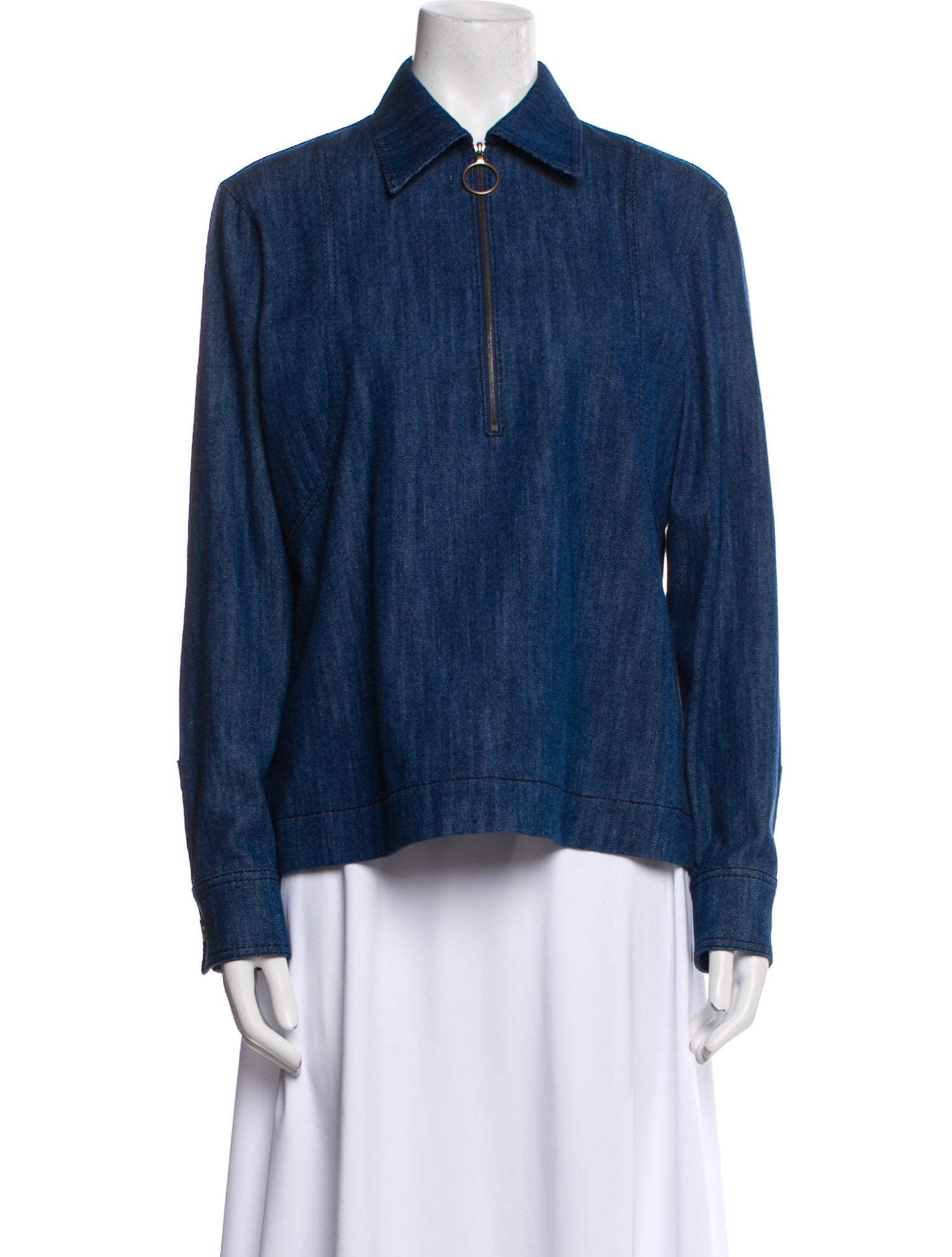 Akris Punto Long Sleeve Button-Up Top