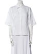Akris Linen Short Sleeve Button-Up Top