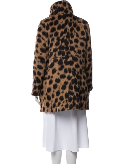 Akris Wool Animal Print Faux Fur Coat