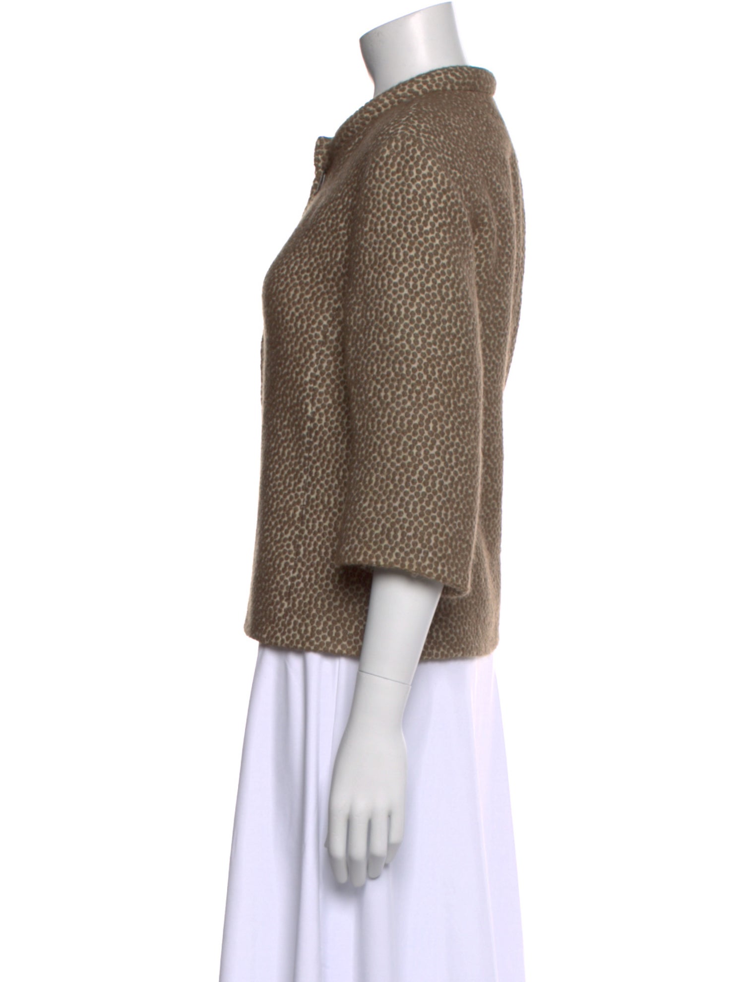 Akris Mock Neck Three-Quarter Sleeve Crop Top