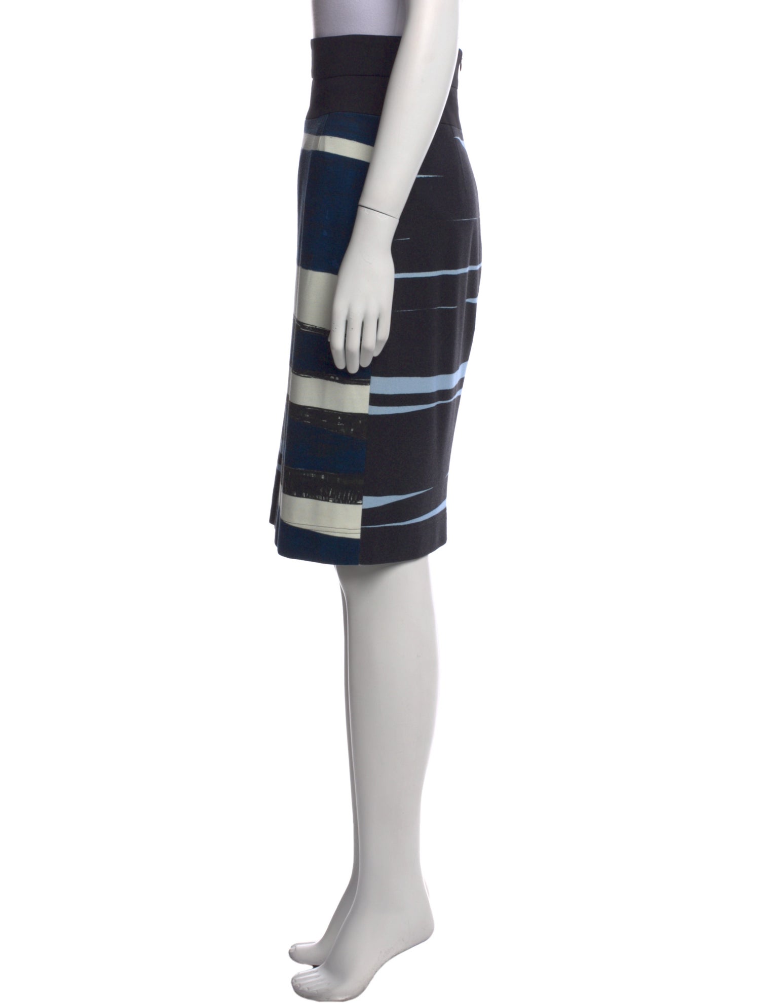 Akris Striped Knee-Length Skirt