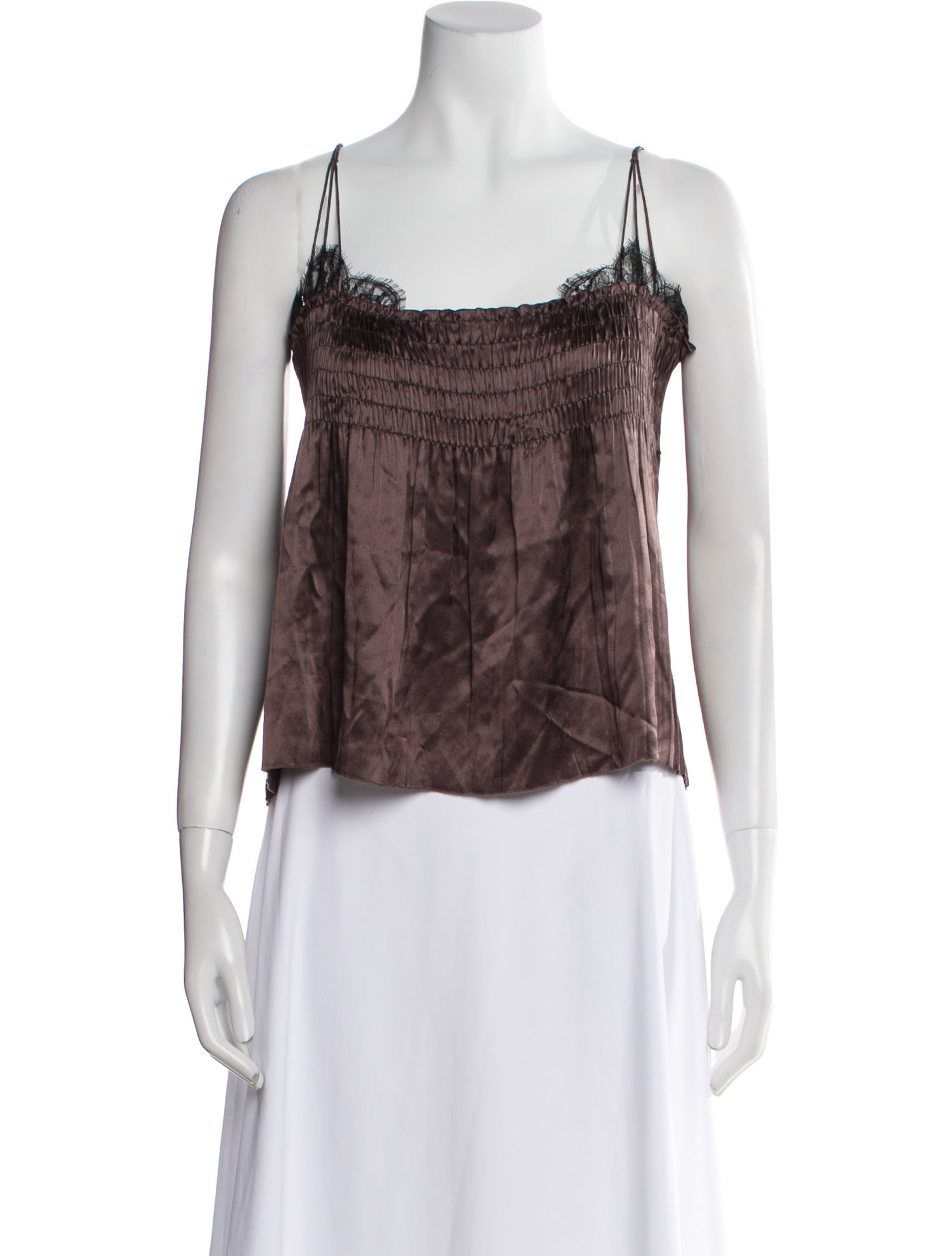 Akris Silk Square Neckline Crop Top