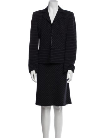 Akris Wool Striped Skirt Set