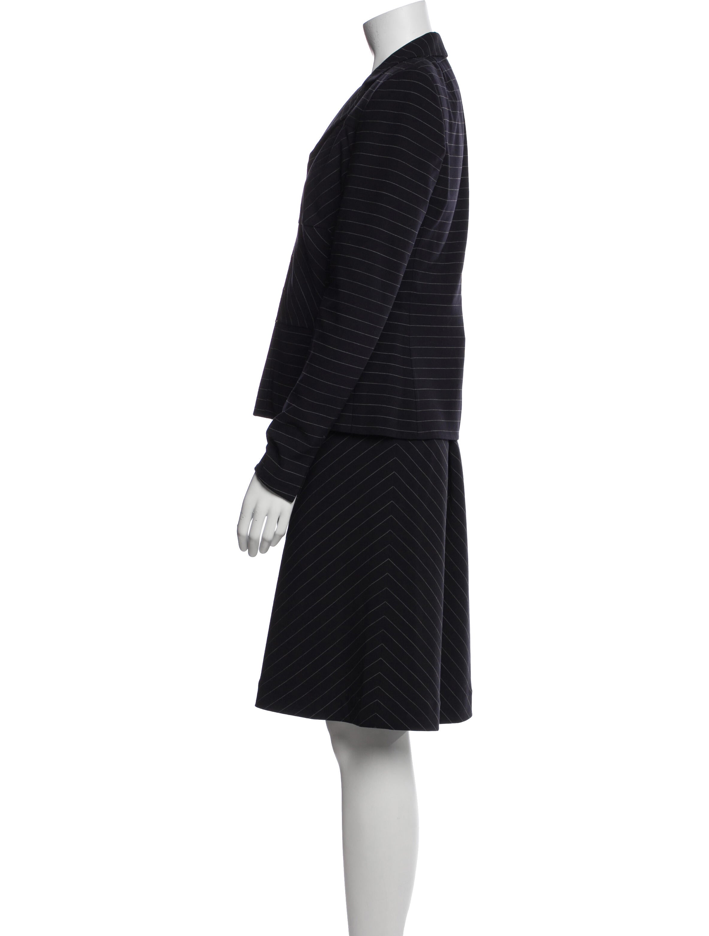Akris Wool Striped Skirt Set