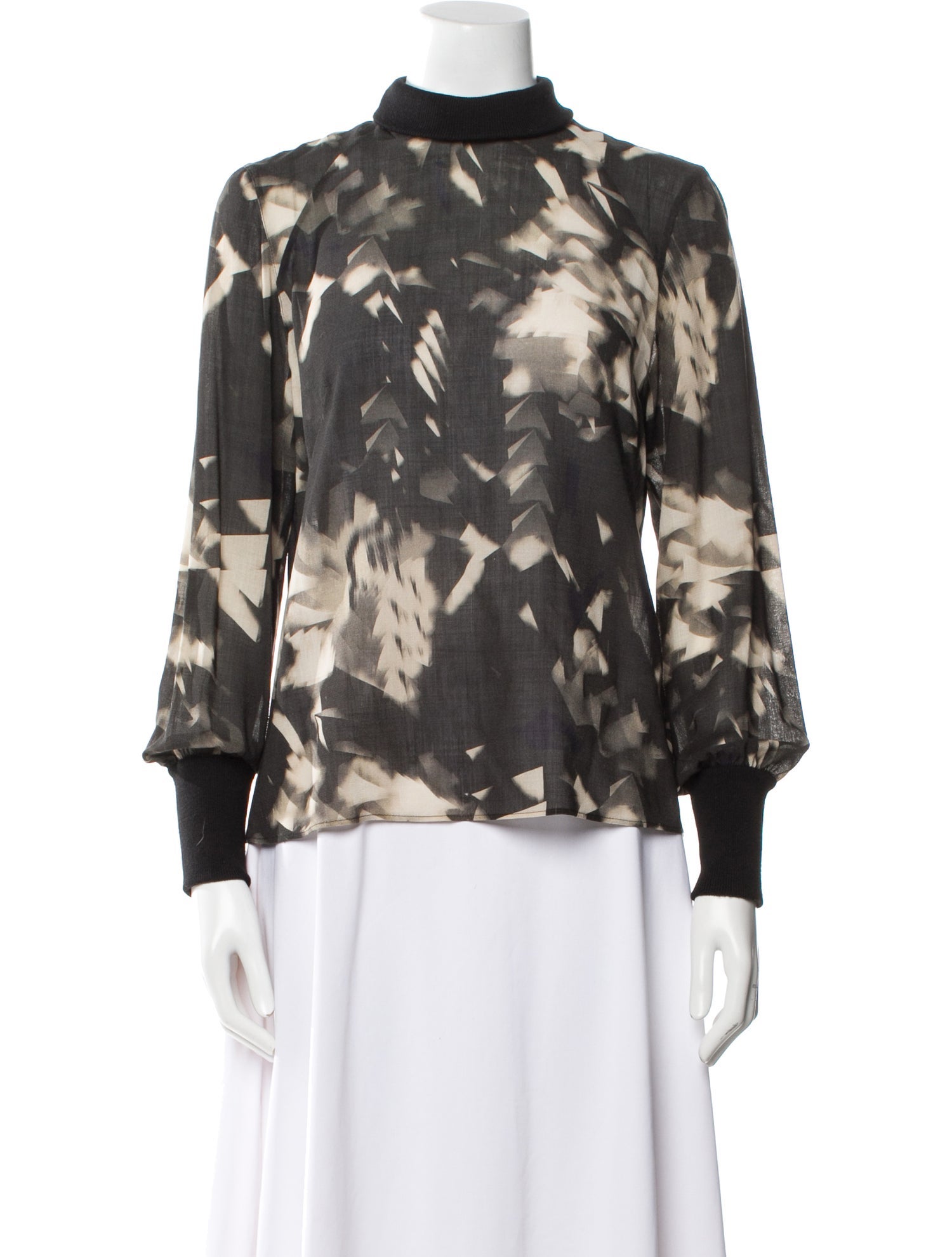 Akris Wool Tie-Dye Print Blouse