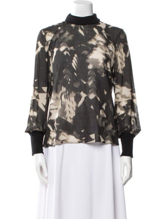 Akris Wool Tie-Dye Print Blouse