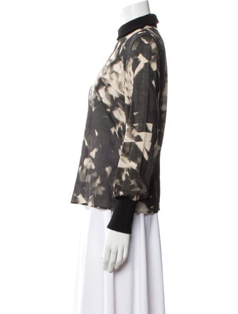 Akris Wool Tie-Dye Print Blouse