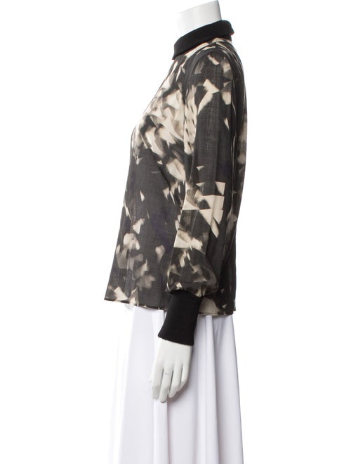 Akris Wool Tie-Dye Print Blouse