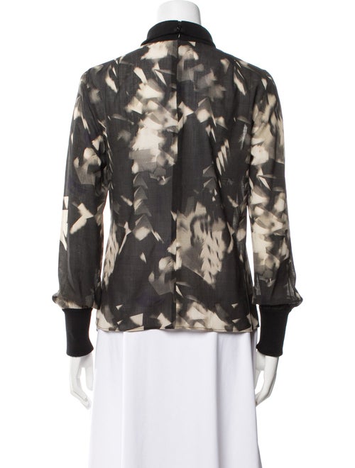 Akris Wool Tie-Dye Print Blouse