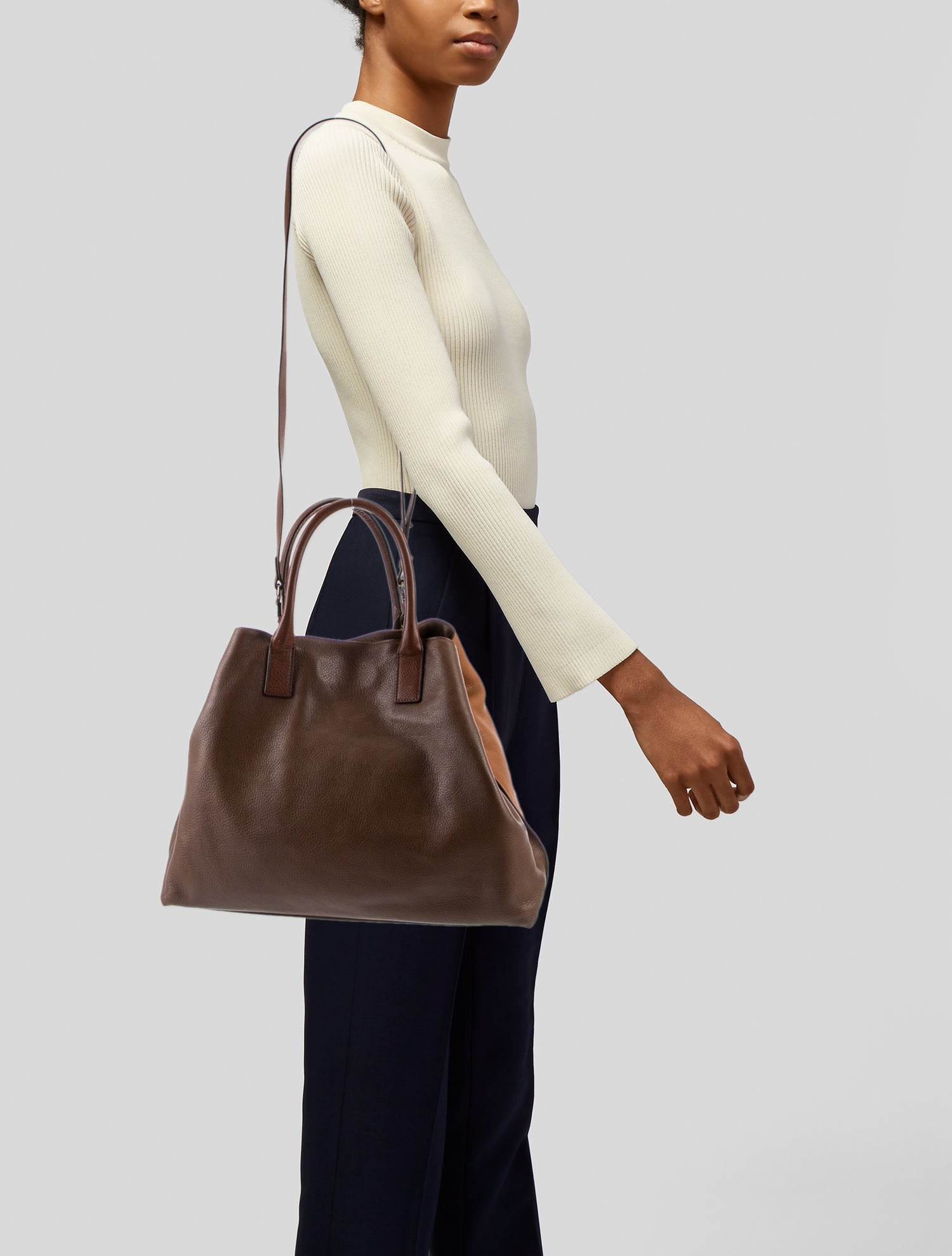 Akris Leather Top Handle Bag