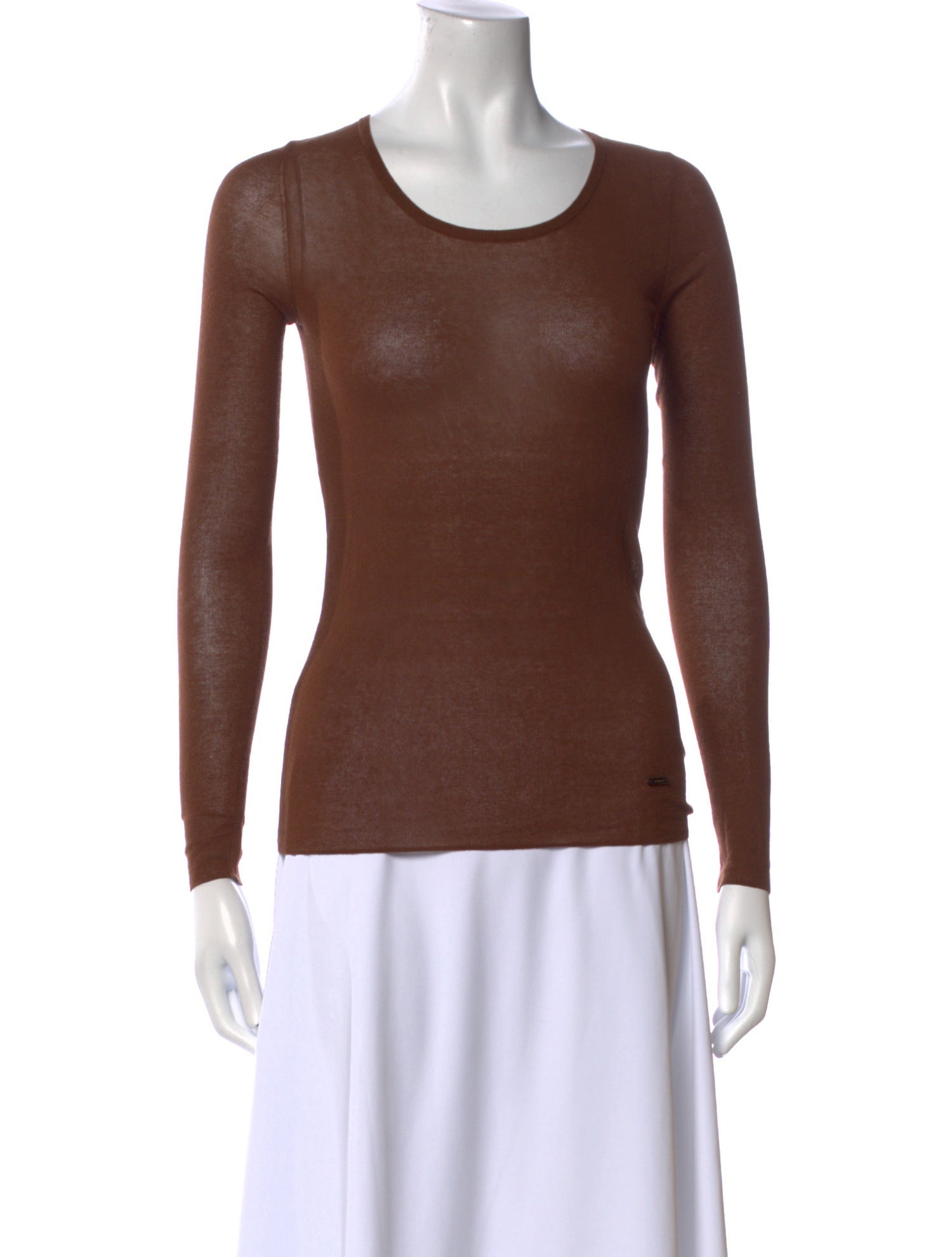 Akris Scoop Neck Long Sleeve Top