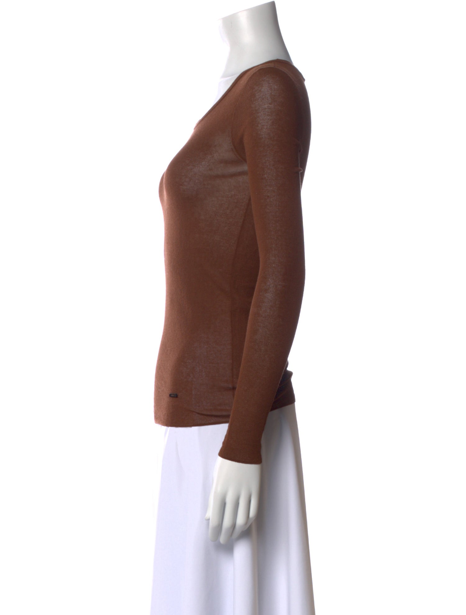 Akris Scoop Neck Long Sleeve Top