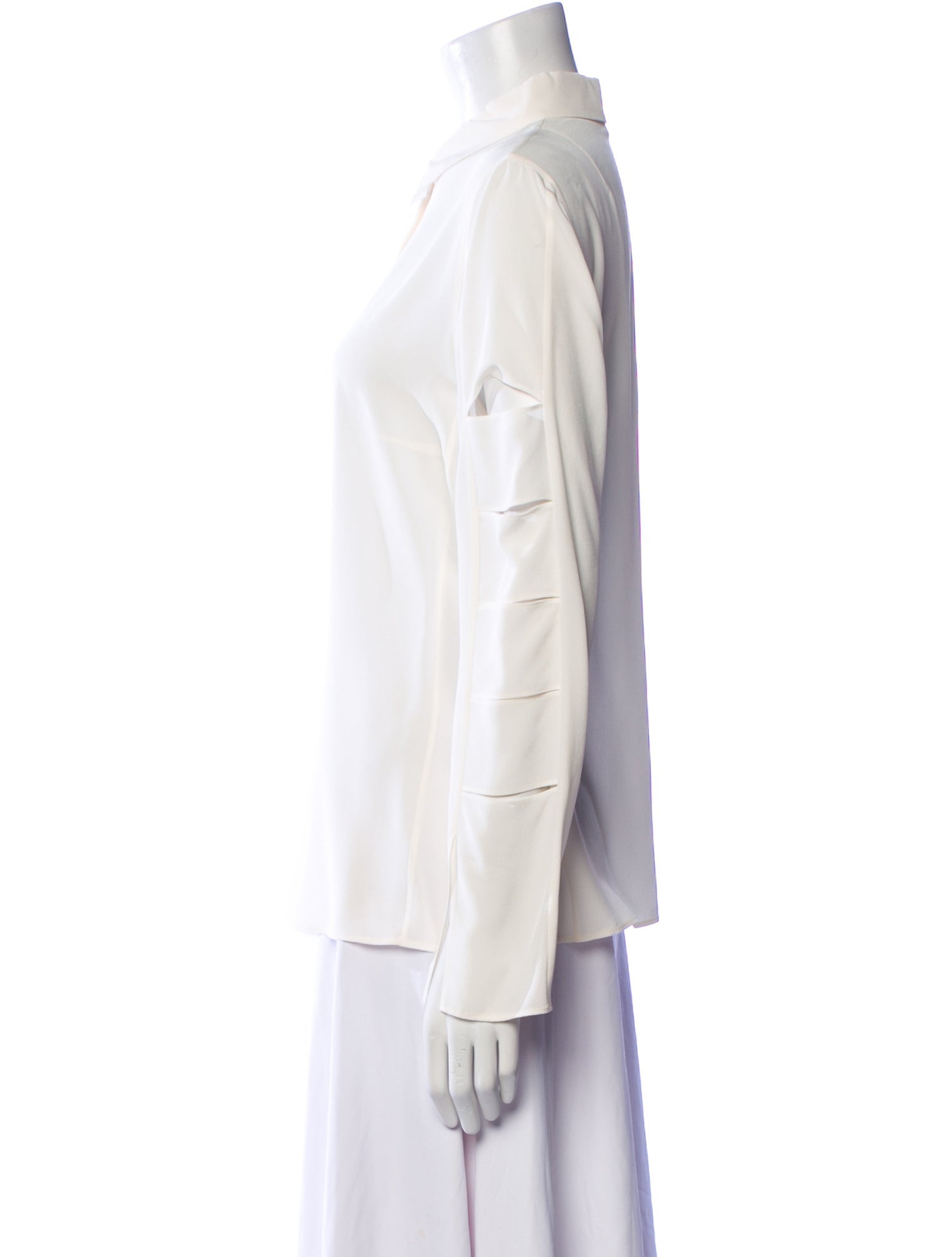 Akris Silk Long Sleeve Button-Up Top