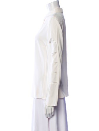 Akris Silk Long Sleeve Button-Up Top